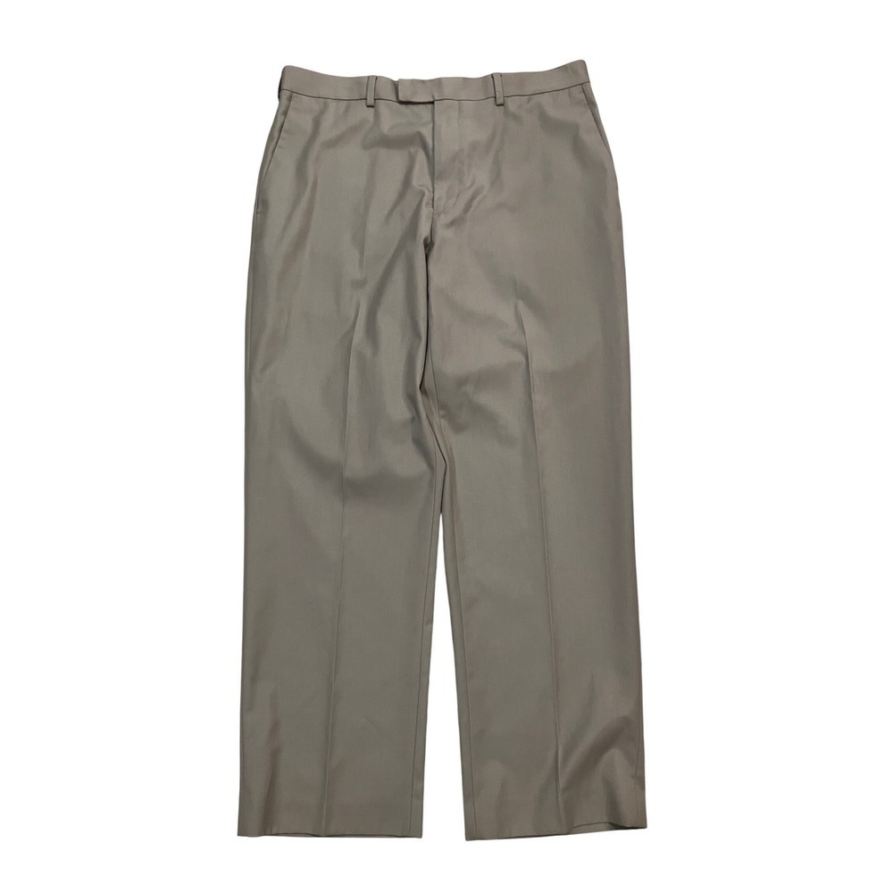Perry Ellis Portfolio Men's Khaki Dress Pants 34x29 Flat Front Classic Fit